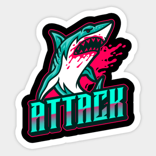 Shark attacking Sticker